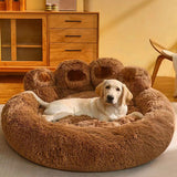 Modern Round Claw-Shaped Cat Bed in Arctic Velvet Plush – Ultra-Soft Polyester Fiber Pet Bed for Bedroom