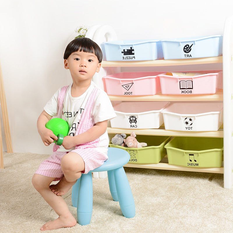 Modern Minimalist Cylindrical Kids' PP Low Stool - Backless, Armless for Living Room