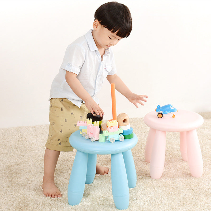 Modern Minimalist Cylindrical Kids' PP Low Stool - Backless, Armless for Living Room