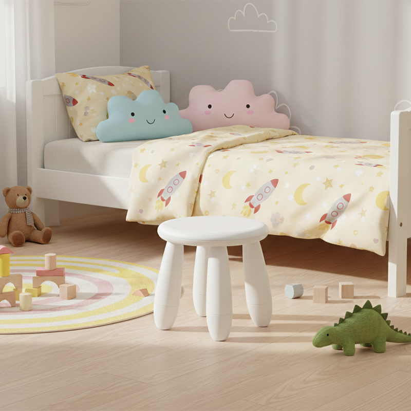 Modern Minimalist Cylindrical Kids' PP Low Stool - Backless, Armless for Living Room