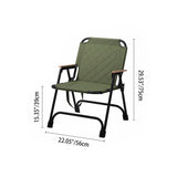 Modern Minimalist Folding Camping Chair – Rectangular Diamond-Pattern Oxford Fabric, Carbon Steel Frame, Beech Wood Backrest & Armrests, Ideal for Garden