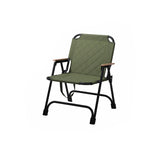 Modern Minimalist Folding Camping Chair – Rectangular Diamond-Pattern Oxford Fabric, Carbon Steel Frame, Beech Wood Backrest & Armrests, Ideal for Garden