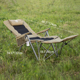 Modern Minimalist Rectangular Foldable Camping Chair with Steel Frame and Oxford Fabric, Backrest & Armrests – Ideal for Garden