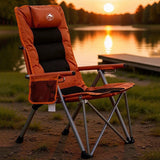 Modern Minimalist Rectangular Foldable Camping Chair with Steel Frame and Oxford Fabric, Backrest & Armrests – Ideal for Garden