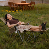 Modern Minimalist Rectangular Foldable Camping Chair with Steel Frame and Oxford Fabric, Backrest & Armrests – Ideal for Garden