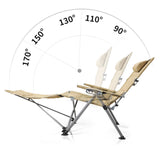 Modern Minimalist Rectangular Foldable Camping Chair with Steel Frame and Oxford Fabric, Backrest & Armrests – Ideal for Garden