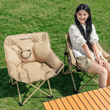 Modern Minimalist Foldable Camping Chair — Rectangular Carbon Steel Frame, Oxford Fabric Seat, Backrest and Armless Design for Garden