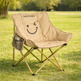 Modern Minimalist Foldable Camping Chair — Rectangular Carbon Steel Frame, Oxford Fabric Seat, Backrest and Armless Design for Garden