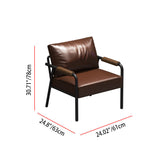 Rectangular Contemporary Industrial PU Leather Sofa Backrest & Armrest with Carbon Steel Frame – Modern Living Room