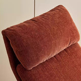Modern Minimalist Chenille Fabric Rocking Chair with Curved Rectangular Design, Solid Wood & Multi-Layer Plywood Frame, Stainless Steel Accents, Backrest and Armrests for Living Room