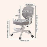 Bear-Shaped Kids Desk Chair with Curved Ergonomic Design, Mesh Back, Fabric Seat, PP Frame with Wood Accents, Height-Adjustable, Armrests for Home Office