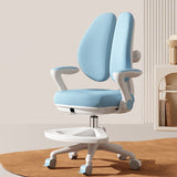 Contemporary Kids Desk Chair with Curved Rabbit-Ear Backrest, PP Mesh Fabric, Height-Adjustable, Armrests – Suitable for Home or Office