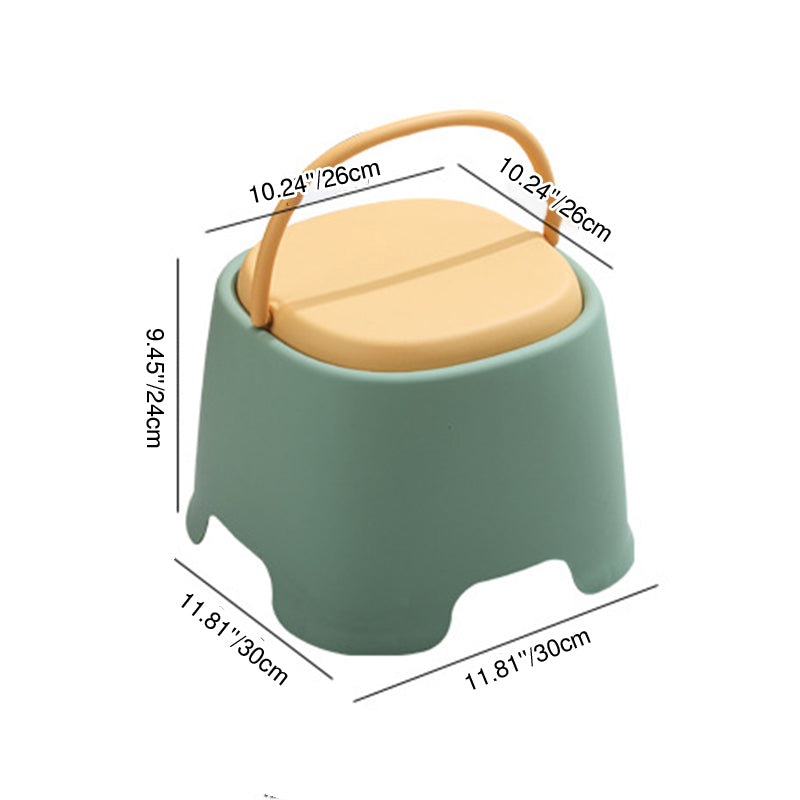 Modern Cylindrical PP Kids' Low Stool - Portable, Backless & Armless, Ideal for Living Room