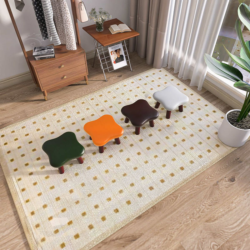 Contemporary Four-Leaf Clover Kids Stool — Solid Wood, Faux Oil-Waxed Leather, Low, Backless & Armless, Living Room Accent