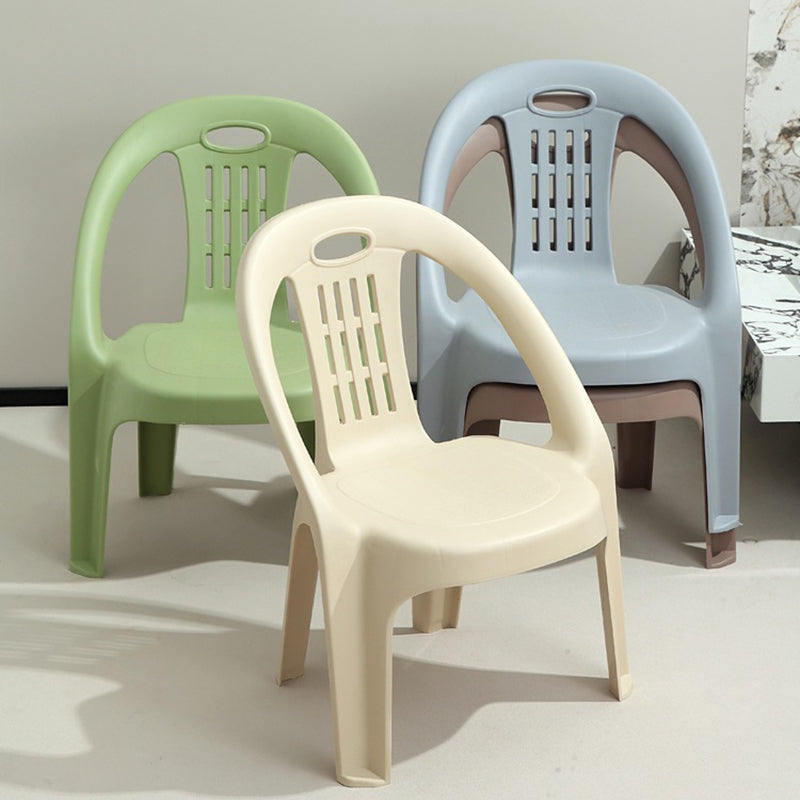Sleek Modern Minimalist Curved Kids' PP Stackable Low Stool, Armless for Living Room