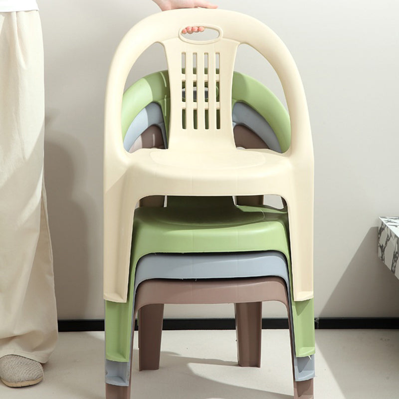 Sleek Modern Minimalist Curved Kids' PP Stackable Low Stool, Armless for Living Room