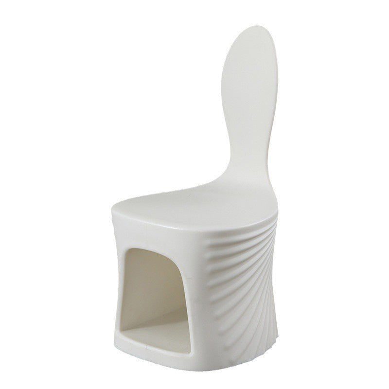 Contemporary Wave-Shell Design PE Kids Dining Chair, Armless, for Dining Room & Kitchen