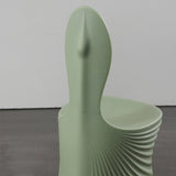 Contemporary Wave-Shell Design PE Kids Dining Chair, Armless, for Dining Room & Kitchen