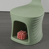 Contemporary Wave-Shell Design PE Kids Dining Chair, Armless, for Dining Room & Kitchen
