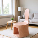 Contemporary Wave-Shell Design PE Kids Dining Chair, Armless, for Dining Room & Kitchen