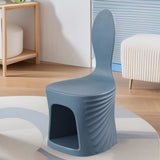 Contemporary Wave-Shell Design PE Kids Dining Chair, Armless, for Dining Room & Kitchen