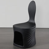 Contemporary Wave-Shell Design PE Kids Dining Chair, Armless, for Dining Room & Kitchen