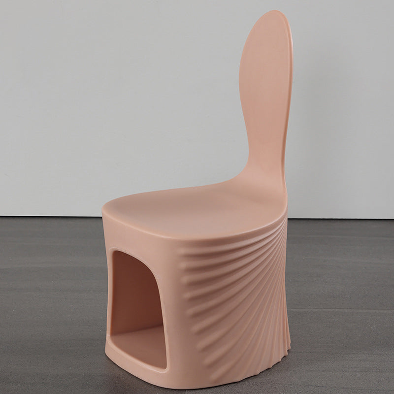 Contemporary Wave-Shell Design PE Kids Dining Chair, Armless, for Dining Room & Kitchen