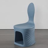 Contemporary Wave-Shell Design PE Kids Dining Chair, Armless, for Dining Room & Kitchen