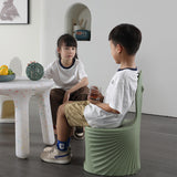 Contemporary Wave-Shell Design PE Kids Dining Chair, Armless, for Dining Room & Kitchen