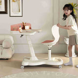 Modern Minimalist Rectangular Kids Desk & Chair Set with Mesh Backrest, Height-Adjustable Iron & PP Frame for Home Office