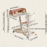 Modern Minimalist Rectangular Kids Desk & Chair Set with Mesh Backrest, Height-Adjustable Iron & PP Frame for Home Office