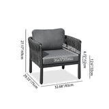 Stylish Modern Outdoor Rope Sofa – 1/2/3-Seater for Balcony & Patio