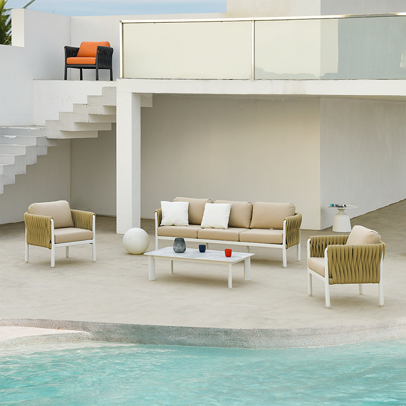 Stylish Modern Outdoor Rope Sofa – 1/2/3-Seater for Balcony & Patio