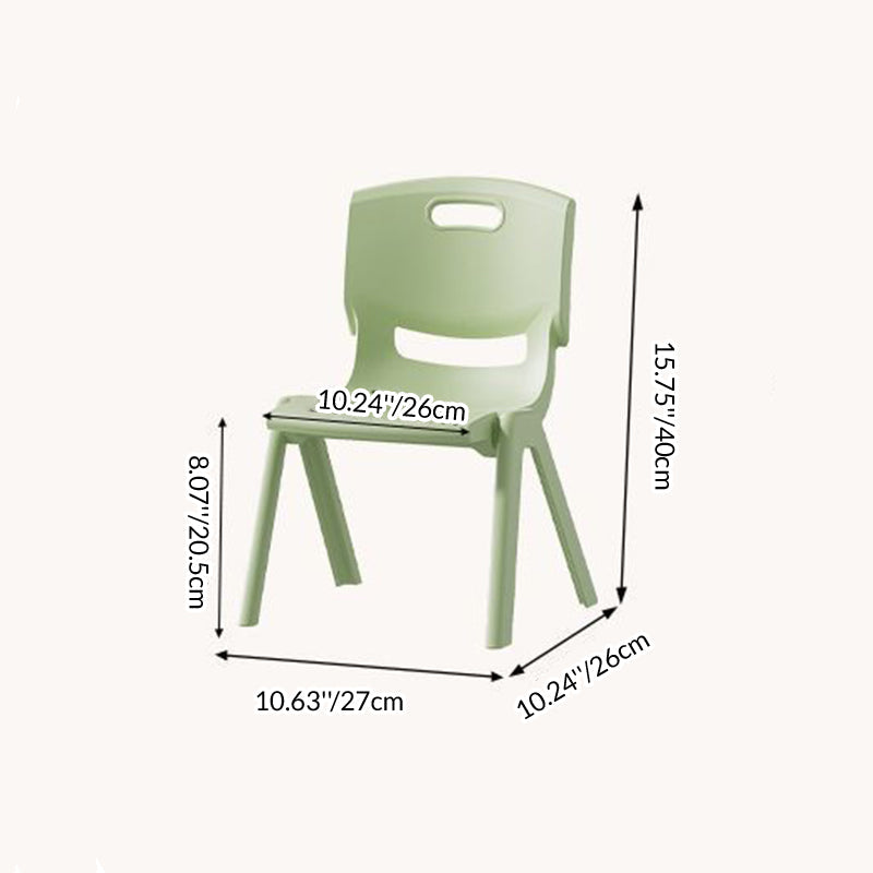 Contemporary Scandinavian Square PP Stackable Backrest Stool for Kids – Low Living Room Chair