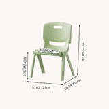 Contemporary Scandinavian Square PP Stackable Backrest Stool for Kids – Low Living Room Chair