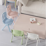 Contemporary Scandinavian Square PP Stackable Backrest Stool for Kids – Low Living Room Chair