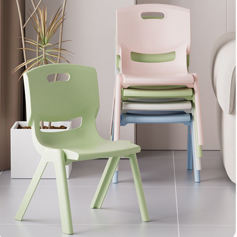 Contemporary Scandinavian Square PP Stackable Backrest Stool for Kids – Low Living Room Chair