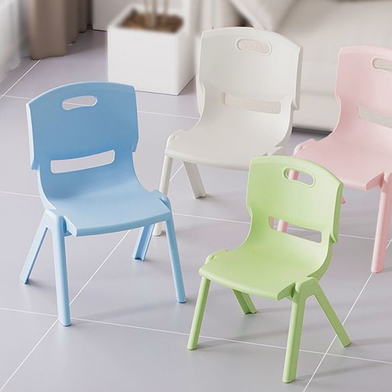 Contemporary Scandinavian Square PP Stackable Backrest Stool for Kids – Low Living Room Chair