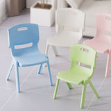 Contemporary Scandinavian Square PP Stackable Backrest Stool for Kids – Low Living Room Chair