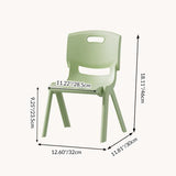 Contemporary Scandinavian Square PP Stackable Backrest Stool for Kids – Low Living Room Chair