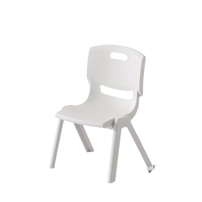 Contemporary Scandinavian Square PP Stackable Backrest Stool for Kids – Low Living Room Chair