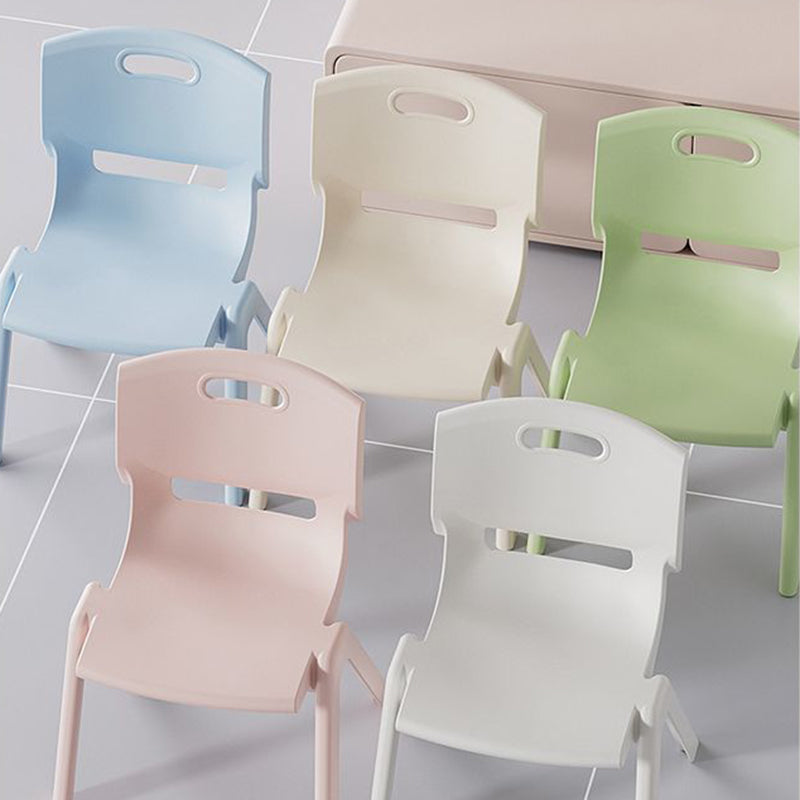 Contemporary Scandinavian Square PP Stackable Backrest Stool for Kids – Low Living Room Chair