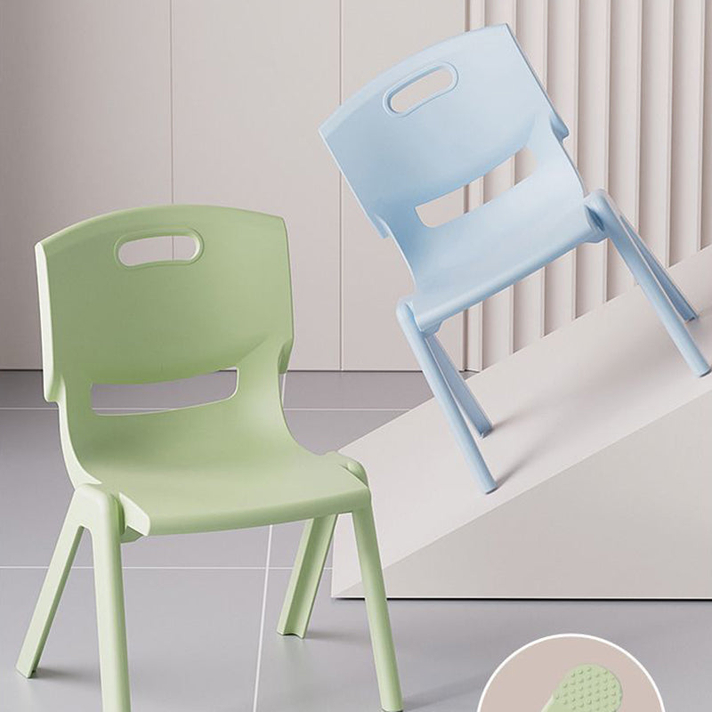 Contemporary Scandinavian Square PP Stackable Backrest Stool for Kids – Low Living Room Chair