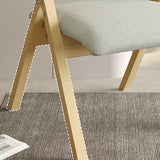 Contemporary Scandinavian Square Birch Solid Wood Fabric Foldable Backrest Dining Chair For Dining Room