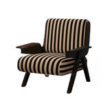 Traditional French-Style Square Fabric Accent Chair with Solid Rubberwood Frame and Armrests for Living Room