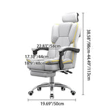 Modern Scandinavian Rectangular PU Leather Gaming Chair with Steel Frame, Height-Adjustable Swivel Backrest and Armrests for Bedroom