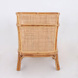 Traditional Chinese-Style Backrest Armchair Sofa – Handwoven Natural Indonesian Rattan, Waterproof Cushions, Zen-Style Living Room Chair