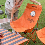 Modern Minimalist Folding Camping Chair with Rectangular Carbon-Steel Frame and Oxford Fabric Backrest for Outdoor Use