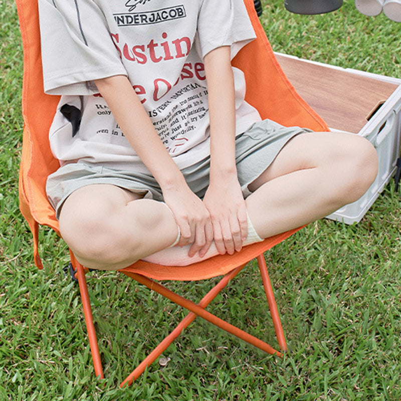 Modern Minimalist Folding Camping Chair with Rectangular Carbon-Steel Frame and Oxford Fabric Backrest for Outdoor Use