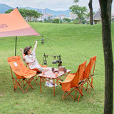 Modern Minimalist Folding Camping Chair with Rectangular Carbon-Steel Frame and Oxford Fabric Backrest for Outdoor Use